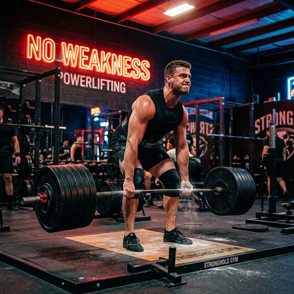 Athletic Powerlifter Barbell Deadlift